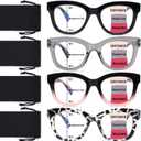 Progressive Multifocus Reading Glasses for Women Men Blue Light Blocking Computer No Line Multifocal Readers (A5 Multicolor)