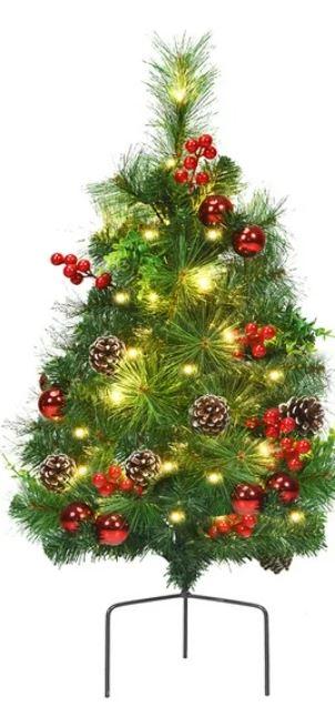 24in Pre-lit Christmas Trees, LED Lawn Light