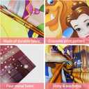 Princess Backdrop, 7x5 FT Banner Background Cartoon Theme Birthday Party Supplies & Decor for Girls