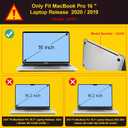 Mektron Designed Case for MacBook Pro 16 Inch A2141 Cover 2019 Release 16" with Liquid Retina Display/Touch ID, Plastic Hard Shell with Keyboard Skin & Screen Protector, Watercolor Blue Flower