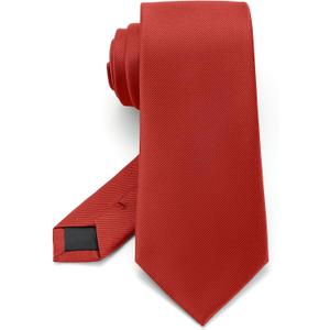 Black Ties For Men Solid Color Formal Neckties 3.15" (8CM) Men's Ties (Red)