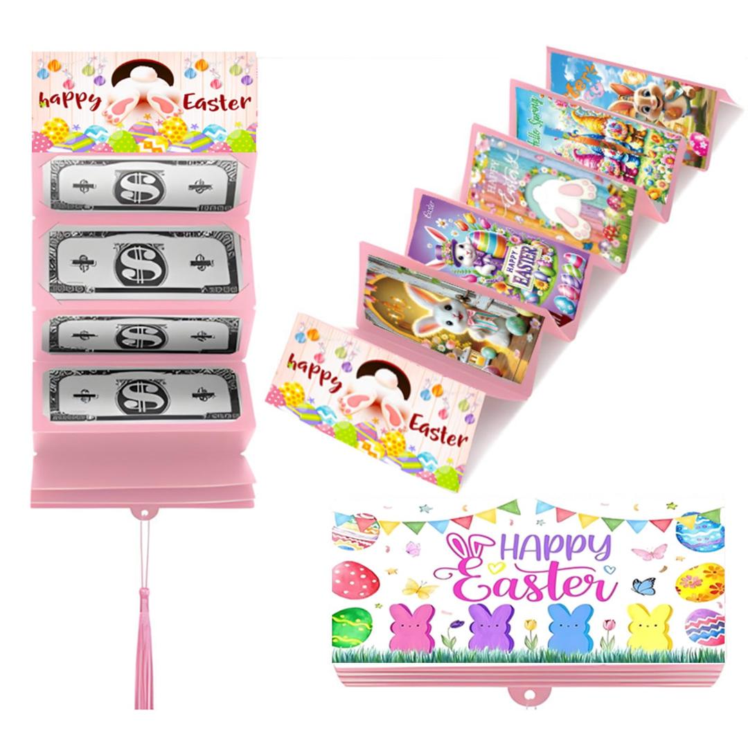Easter Money Envelopes For Cash - 10 Slots Cash Gift Card Holders Surprise Envelope, Birthdays, Parties,Fun Creative Money Gift Idea for Women, Men, Kids, Teens, Parents, Friends (Pink, 1Pcs)