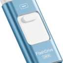 Apple MFi Certified 128GB Flash Drive for iPhone Thumb Drive Photo Stick, USB Memory Stick iPhone Flash Drive for Photos Videos, High Speed Jump Drive Compatible for iPhone/iPad/Android/PC (Blue)