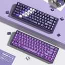 dagaladoo Purple Keyboard Keycaps Jelly,Cute Clear Keycaps PBT/PC, Transparent Custom keycap 60% 75% 100%,150 Keys dye Sublimation Keyboard Key caps,Cherry Profile keycap for Mechanical Keyboards