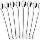 Hiware 8-Piece 9-Inch Long Handle Iced Tea Spoon, Coffee Spoon, Ice Cream Spoons, Stainless Steel Cocktail Stirring Spoons