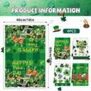 St Patricks Day Kitchen Towels, St. Patrick's Day Dish Towels Set of 4, Green Lucky Shamrock Gnome Hanging Dish Hand Towel for Spring Seasonal Holiday Home Kitchen Decoration Housewarming Gifts