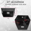 27" x 13" x 13" Trailer Tongue Tool Box with Latch and Keys Heavy Duty Aluminum Trailer Toolbox Organizer Truck Underbody Box Compatible with Pick Up Truck Bed RV Trailer ATV Black