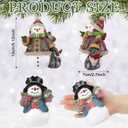 2 Pcs 5 Inch Snowman Figurines Rustic Christmas Table Decorations Indoor Resin Snowman Decor Tabletop Statue for Xmas Winter Party Home Office Mantle Desk Shelf Holiday Gifts(Classic)