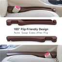 Car Seat Gap Filler 2 Pack Soft Foam Multifunctional Seat Side Gap Filler with Organizer & Hook Function, 3in1 Gap Stopper Universal Fit Car SUV Truck Fill The Gap Between Seat & Console (Deep Brown)