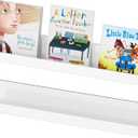 Carmanon Magnetic Book Shelf for Whiteboard, Reusable Acrylic Book Display Shelf with Strong Adsorption Capacity, Magnetic Book Holder for Classroom Refrigerator Office Teacher Kids, White