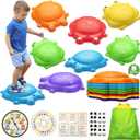 Stepping Stones for Kids Outdoor Toys for Toddlers 3-5 8 Pcs Frog Balance Step Stone Up to 265lbs Indoor Outdoor Toy for Kids Obstacle Course Sensory Toys for Toddler Ages 3-8 Gift for Boys Girls