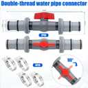 2 Sets Pool Hose Connector, 1-1/4" or 1-1/2" T Joint Pool Hose Adapter for Above Ground Swimming Pools Filter Pump and Pools Vacuum, 2 Heads with Valve-1.25"&1.5"