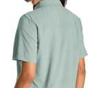 Womens Safari Hiking Sun Shirts Sun Protection Quick Dry Short Sleeve Button Shirts (Green, S)