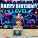 Video Inspired Game Birthday Backdrop Level 9 Happy 9th Birthday Party Banner Background 9th Boys Video Party Game Decorations Party Supplies 5×3ft