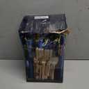 FTNESGYM 24 Pieces Silverware Set, Stainless Steel Cutlery Set with Holder, Flatware Set for 6 Person Tableware Set Includes Dinner Knives Forks Spoons Teaspoons, Mirror Polished (Pink)