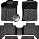 Anti-Slip 3D Truck Floor Mats 5Pcs Custom Fit 2018-2023 Toyota Tacoma Double Cab (Automatic Only) | All-Weather Floor Liners with Weather Strips | Car Carpet for Winter, Ski, Hunting, Camping (Heartbeat (Red))