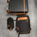 UKEIN Luggage Sets 3 Piece, Carry On Luggage 20In With Spinner Wheels,PC Hardside Suitcase Set with TSA Lock,Durable Carry On Suitcase With Travel Backpack for Men (Black, 3 piece set (20inch))