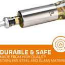 Bruntmor Kitchen Oil Dispenser - Olive Oils Dispenser Spout - Stainless Steel Cooking Oils Container Spout - Glass Oil Decanter, Pourer, Cruet - Kitchen Liquid Dispenser Bottle for Vinegar, Sesame