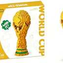 World Cup Trophy Building Blocks - 3D Mini Replica Model, DIY Soccer Trophy Construction Kit, Sports Fan Collectible, Desk Decor Gift for Football Lovers (500 Blocks)