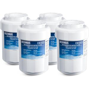 Water Filter Replacement Compatible with GE MWF, SmartWater MWFP, MWFA, GWF, HDX FMG-1, WFC1201, RWF1060, 197D6321P006, Kenmore 9991, Pack of 4, By DESENRUIS