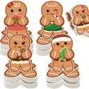 Christmas Gingerbread Man Kitchen Sponges, Non-Scratch Dish Washing Scrubbers for Holiday Home Cleaning, 12 Pack