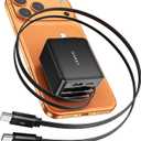 iVANKY Retractable USB C Charger, Smallest 4-in-1 GaN Wall Charger for Multiple Devices, 45W Charger Block with Dual Type C Cables, 4-Port Travel Adapter for iPhone 17/16/15/14 Pro Max, AirPods Pro2/3