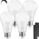9W A19 Remote Controlled LED Light Bulbs, 3000K/4500K/6000K Dimmable LED Bulbs, 60W Equivalent Light Bulbs, 1H Timer, Memory Function, E26 Base, 25000hrs, 900LM Brightest Bulbs for House, 4 Packs
