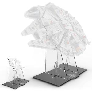 Display Stand for Lego Millennium Falcon 75105 Star Wars Building Set, Acrylic Display Holder, Vertical Display Bracket for Lego 75105, 14.96 x 9.84 x 1.57 inches