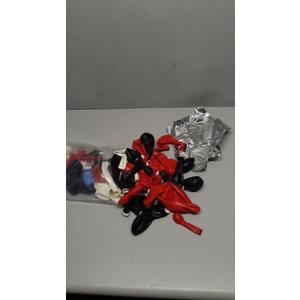 Red White and Black Balloon Arch Kit with Silver Star – Double-Stuffed Balloons in 5"/12"/18" for 4th of July, Graduation, Patriotic Birthday, Baseball Party Decorations