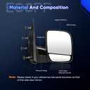 ECCPP Folding Manual Side View Mirrors Right Passenger Side Tow Mirror Replacement fit for 2002 2003 2004 2005 2006 2007 2008 For Ford E150 E250 E350 E450 E550 Econoline Van (Passenger Side (RH))