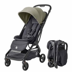 Ergobaby Metro 3 Baby Stroller for Newborns, Infants, and Toddlers - Travel Stroller with One-Hand Fold, Near-Flat Recline, Adjustable Handlebar - Soft Olive