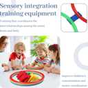 Multi-Game Hopscotch Set with Toss Bean Bags, Hopscotch Ring Game for Kids, Outdoor Physical Games Promoting Coordination, Durable Playground Toys for Boys and Girls