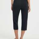 baleaf Womens Capri Pants High Waisted Straight Leg Yoga Capris Leggings with Pockets Crop Workout 21" Summer Pants (Black, XXL)