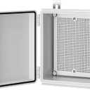 Gratury Junction Box, IP67 Waterproof Plastic Enclosure for Electrical Project, Hinged Grey Cover, Includes Mounting Plate and Wall Bracket 220170110mm (8.6"6.7"4.3")