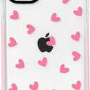 NITITOP Compatible with iPhone 11 Case Cute Clear for Women Girls Pink Love Heart Pattern Ultra Slim with Bumper Protector Soft TPU Anti-Yellow Protective Cover - Pink Heart