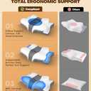 Cozyplayer True Cooling Cervical Neck Pillow for Pain Relief, Ergonomic Side Sleeper Pillow for Neck Support, Odorless Orthopedic Contour Memory Foam Pillows, Bed Pillow for Back Stomach Sleeper (Queen, Grey)