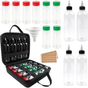 Camping Portable Spice Set with 12 Spice Containers Storage Bottle Pepper & Salt Spice Shakers, Separable Storage Bag for Outdoor Travel Camping BBQ Picnic Seasoning Kit Carrying Case