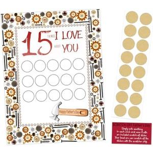 JoyJive Father's Day 15 Things I Love About You Scratch Off Cards, Father's Day Advent Calendar Personalized Gift for Him, Husband, Brother, Son, Grandad 4 Pack