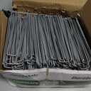 AMAGABELI 6 Inch 500 Pack Galvanized Landscape Staples 11 Gauge Anti-Rust Heavy Duty Garden Stakes Plant Cover Spikes U-Shaped Sod Pins Fence Stakes for Weed Barrier,Irrigation Tubing,Lawns,Decoration