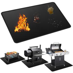 48x30 Inch Under Grill Mats for Outdoor Grill Double-Sided Fireproof Oil and Waterproof Protective Mat for Grass Deck BBQ Fire Pit and Fireplace Duty Outdoor Grill Mat