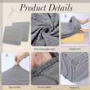Newwiee 8Pcs Stretch Patio Cushion Covers Outdoor Cushion Covers for Patio Furniture Replacement Couch Sofa Slipcovers Jacquard Textured Soft Fabric Washable Furniture Protector(Light Gray,Elegant)