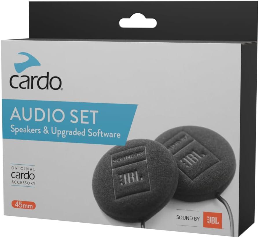 Cardo 45mm Audio Set, Works with Most Helmet Communicators (Single Pack), Black