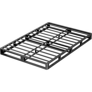 5 Inch King Metal Bed Frame Round Corner Low Platform Bed Frames 3000 LBS Heavy Duty Steel Slats Support Mattress Foundation No Box Spring Needed, Noise Free, Easy Assembly, Black