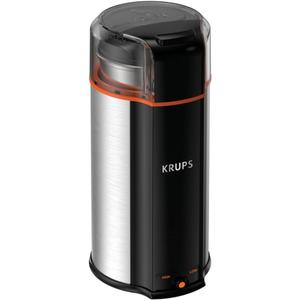 KRUPS: 3oz Coffee Grinder, Ultimate Silent Vortex Plastic and Stainless Steel Grinder with Removable Bowl Mess-Free, 8 Times Quieter, 2 Speeds 240 Watts,Dry Herbs,Dishwasher Safe,12 cups ground Silver