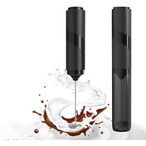 Handheld Milk Frother,Milk Frother Handheld with Cover, Battery-Operated Electric Foam Maker Frother Wand,Drink Mixer for Coffee, Latte, Matcha, Protein Shakes, Hot Chocolate (Black Storage Sleeve)