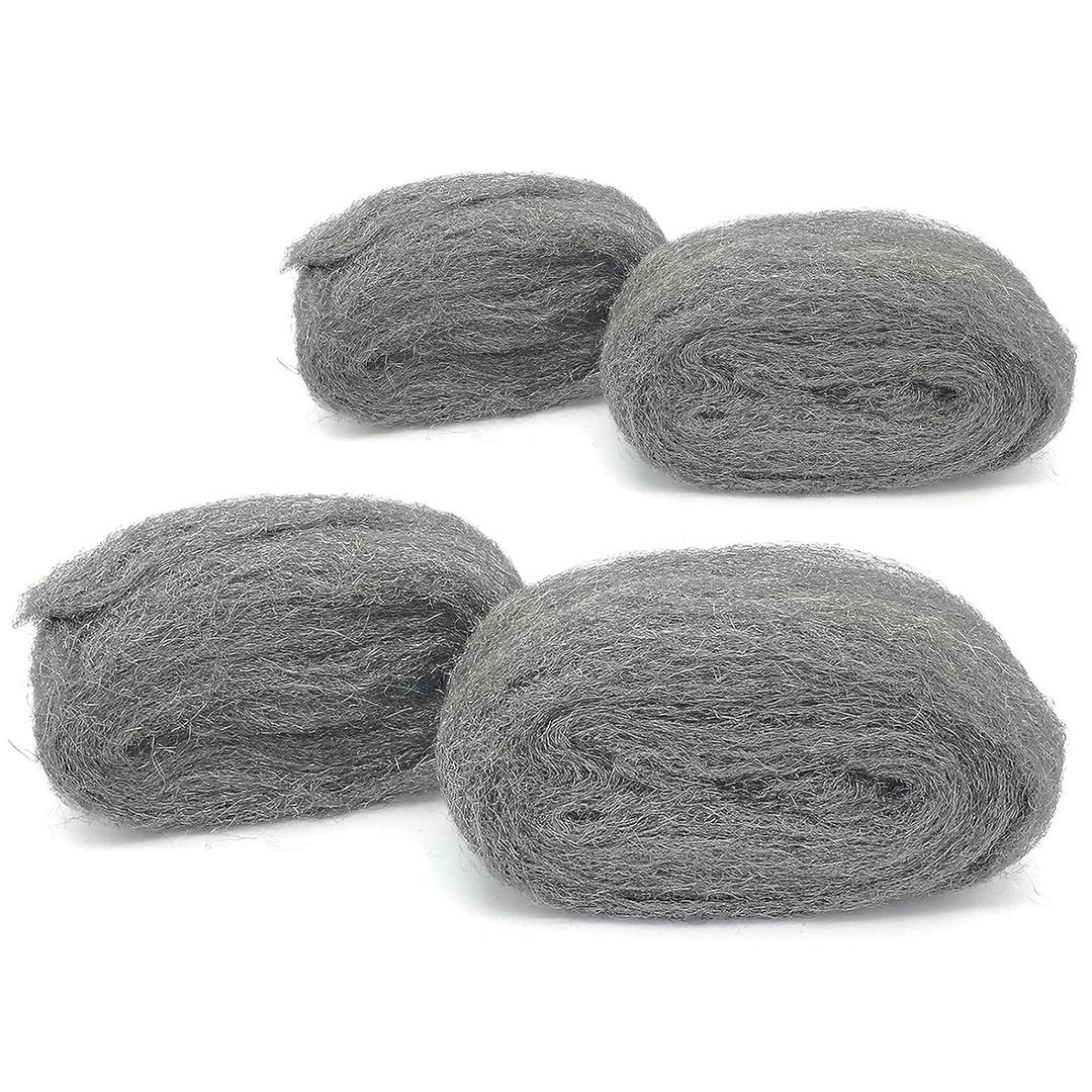 Steel Wool Fill Fabric DIY Kit, Coarse Wire Wool Hardware Cloth, Gap Blocker, Keep Mice Away from Holes/Siding/Pipeline/Vents in Garden, House, 4 Pack  10FT