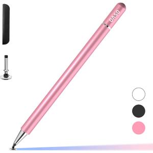 Pen for Samsung Tablet, Capacitive Disc Tip Stylus Pencil & Magnetic Cap Compatible with Apple iPad pro/iPad 6/7/8th/iPhone, Samsung Galaxy Tab A7/S7, Chromebook/Nintendo Switch (Pink)