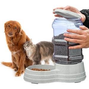 Gravity Automatic Pet Feeder for Large Breeds,3.8L Large Dog Food Feeder Dispenser with Detachable Top Lid,Large Capacity Dry Food Storage Bowl for Large Pet (3.5 Litre)