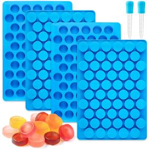 JOERSH Round Candy Molds Silicone Molds for Hard Candy, Gummy, Caramels, Chocolate, Ganache, Ice Cubes, 220 Cavity