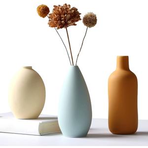 Ceramic Flower Vase Set, Modern Farmhouse Decorative Vases for Dining Room,Bookshelf Office Entryway(Multicolored Mix Set 3)